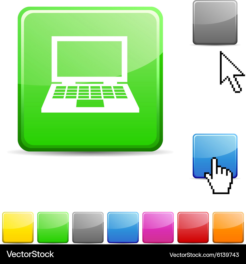 Notebook glossy button Vector Image