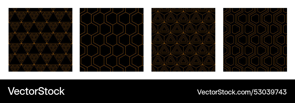 Set of four abstract patterns geometric shapes Set of four abstract patterns geometric shapes vector image