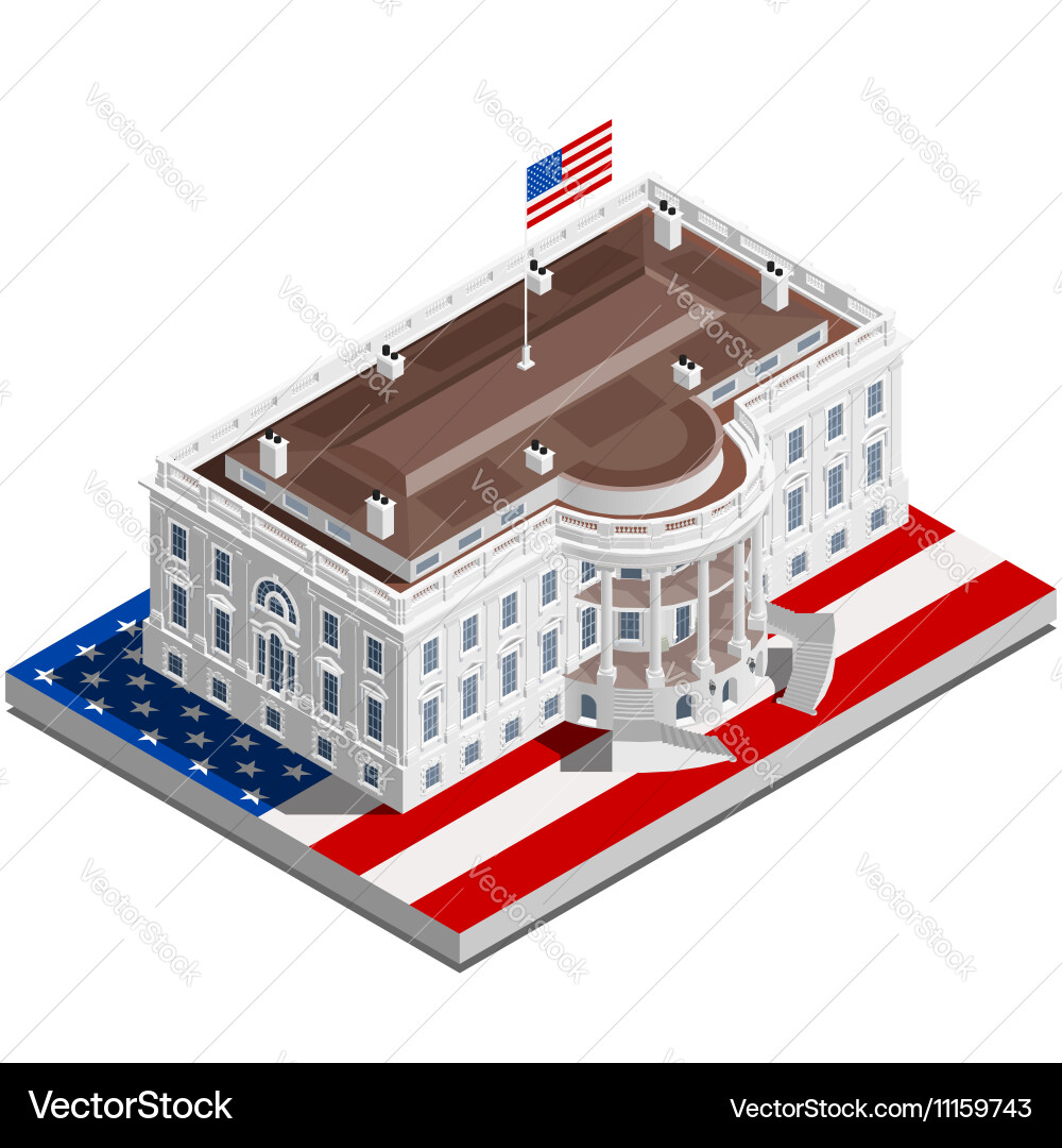 Wahl Infografik usa weißes Haus isometrisch Vektorbild