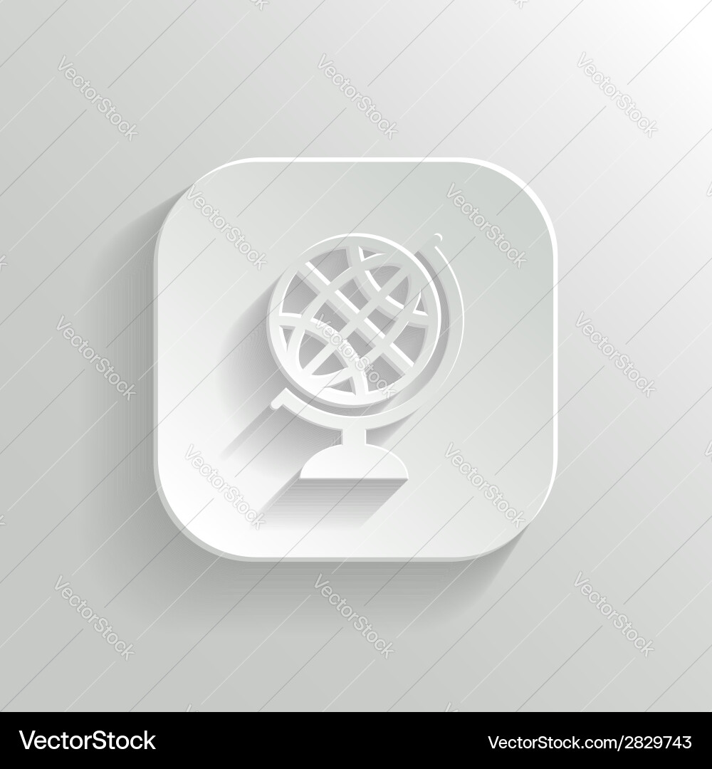 White Globe App Button Icon Vector Image