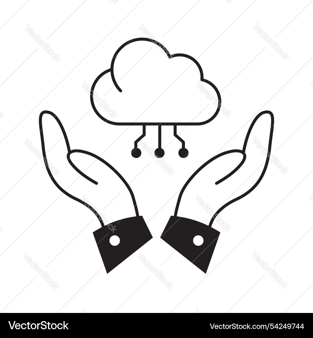 Ai-driven cloud automation system icon design vector image