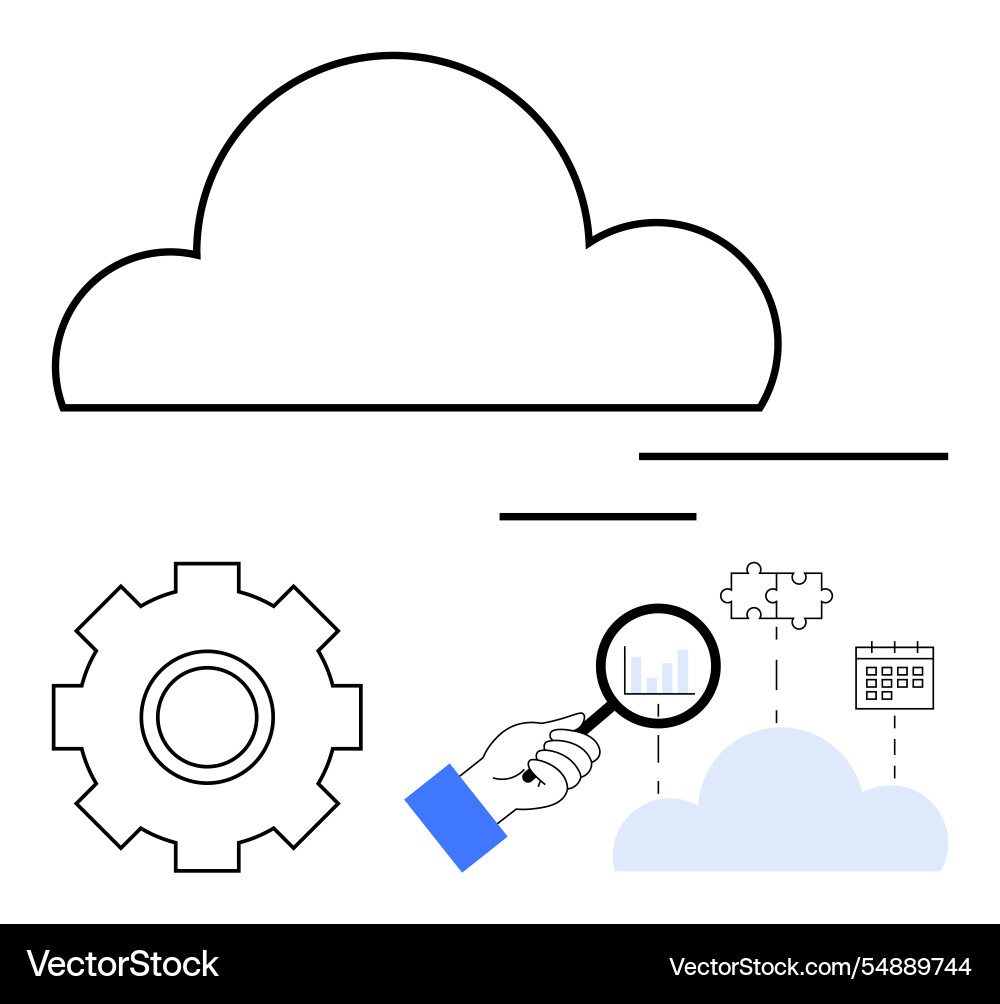Cloud technology with data analysis customization Cloud technology with data analysis customization vector image