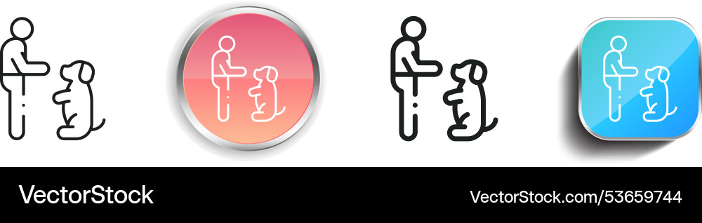 Dog icon thin linear regular and button style Dog icon thin linear regular and button style Vector Image