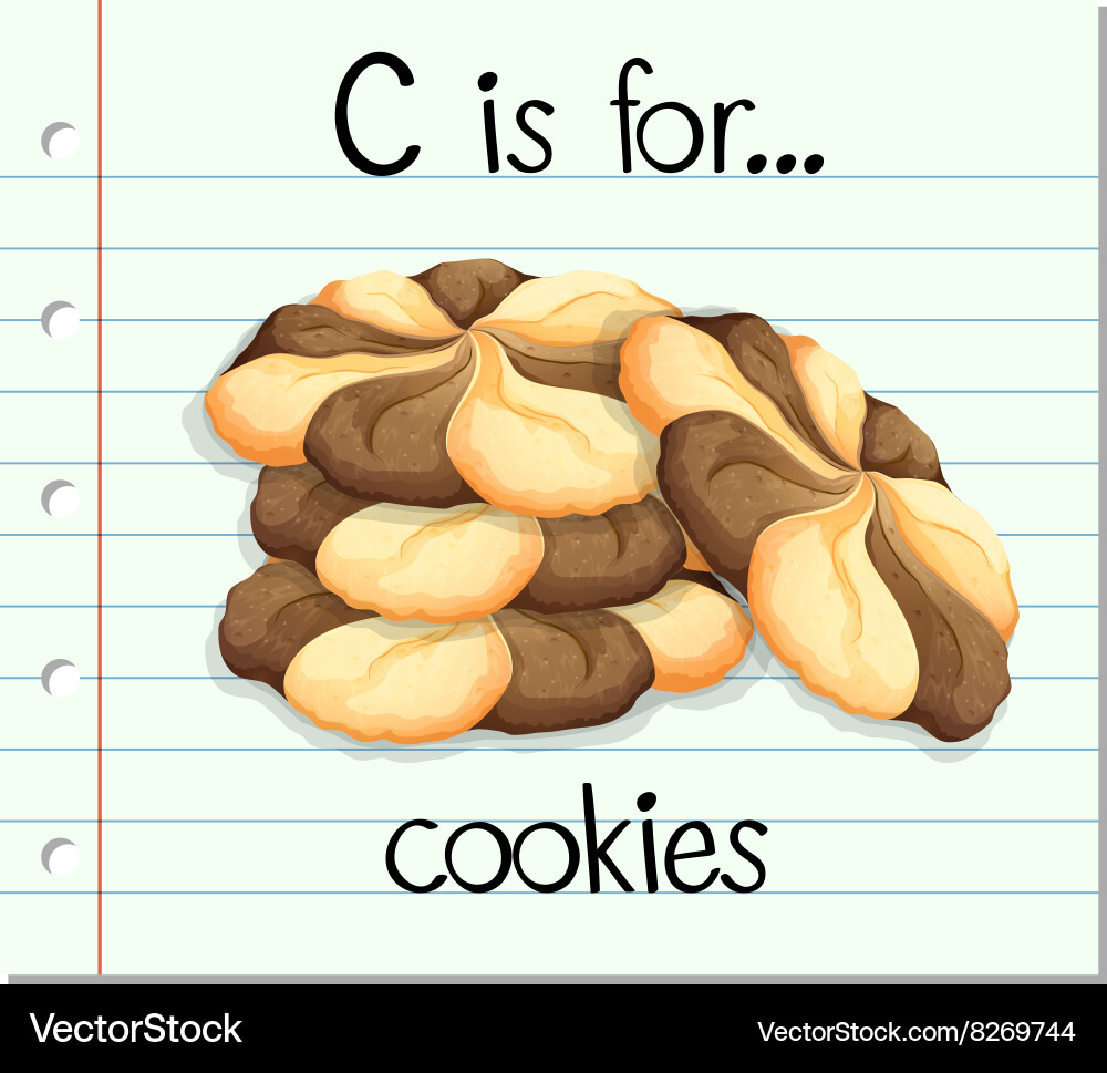 Flashcard alphabet c is for cookies vector image