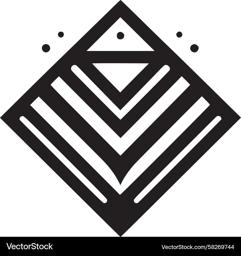 Geometric Descent Icon - Sharp Lines Vector Image