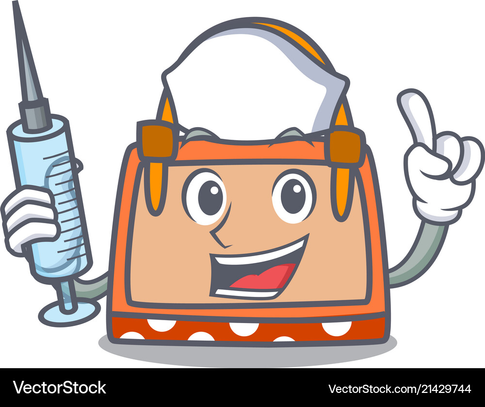 Nurse hand bag character cartoon – Royalty-Free Vector | VectorStock, image size:1000x839
