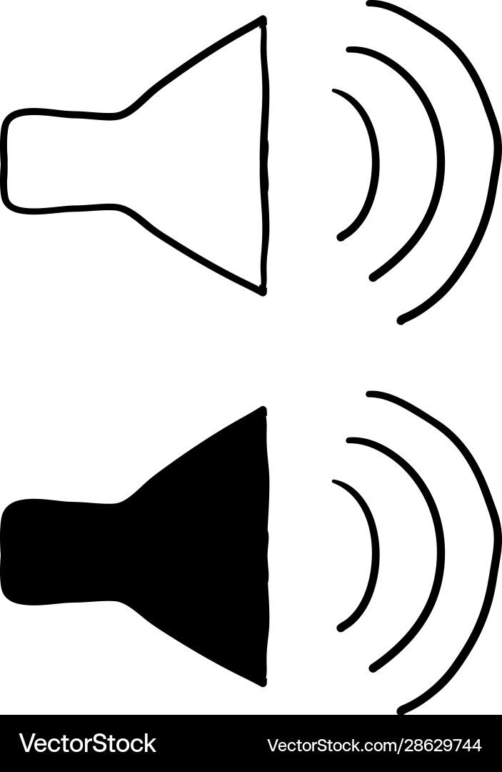 Speaker icon doodle sound speakers symbol hand Speaker icon doodle sound speakers symbol hand vector image