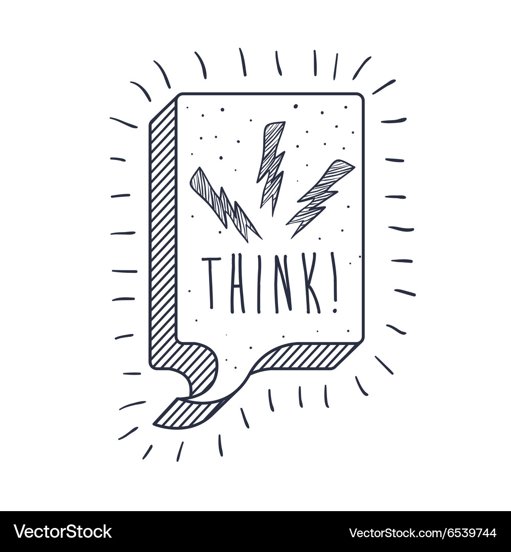 Think Text Symbol Think text balloon design Royalty Free Vector Image