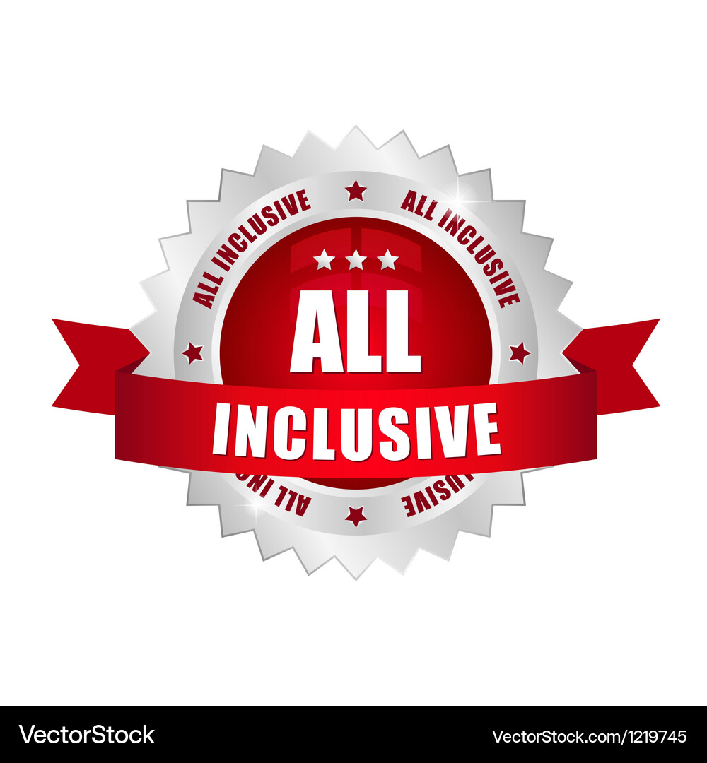 All Inclusive Button Collection Vector Image