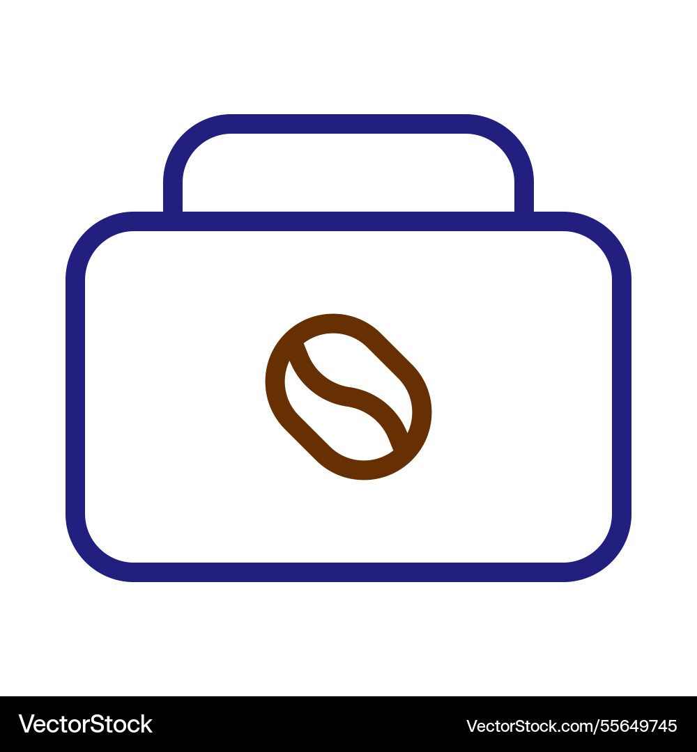 Coffee container icon with bean symbol isolated Coffee container icon with bean symbol isolated Vector Image