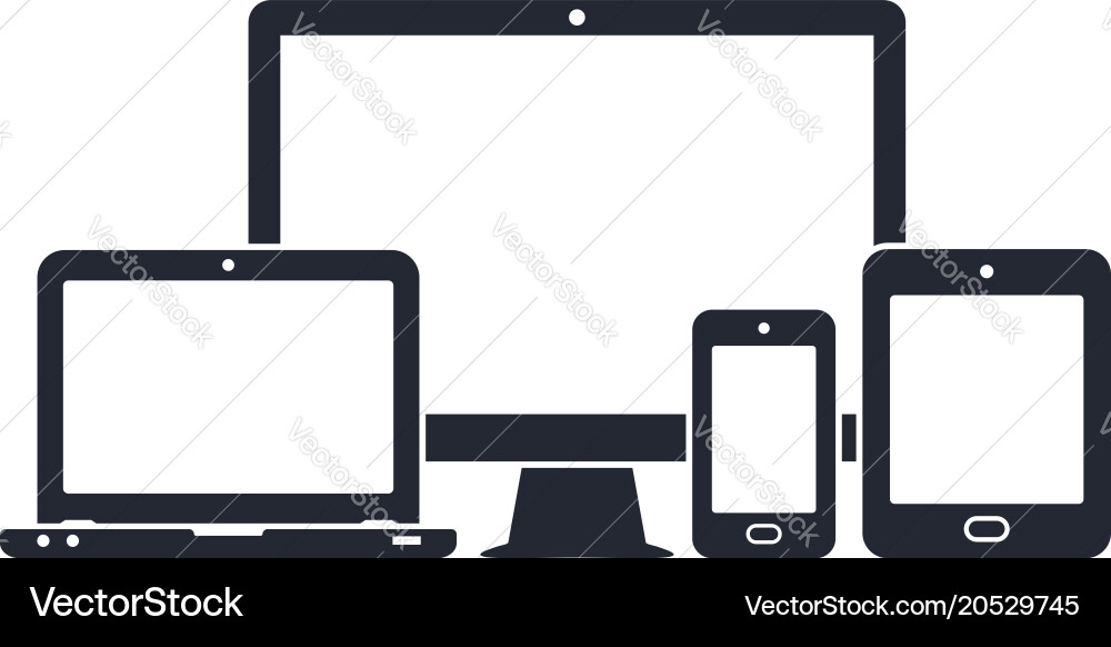Device Icons: Computers & Mobile Vector Image