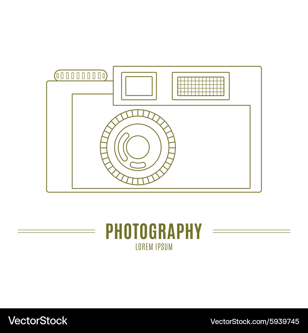 Old camera - branding identity element isolated Vector Image