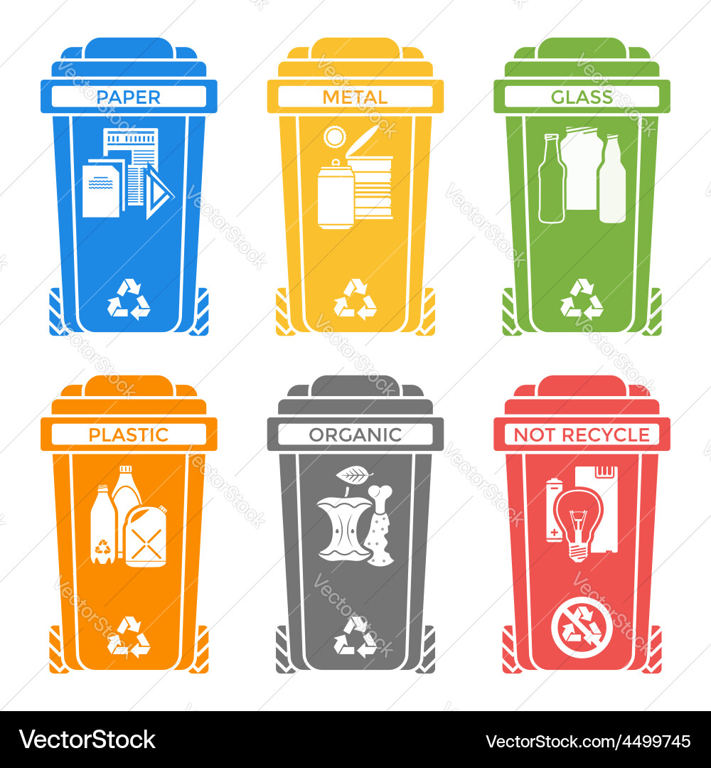Recycle Bins Icons - Waste Management vector image