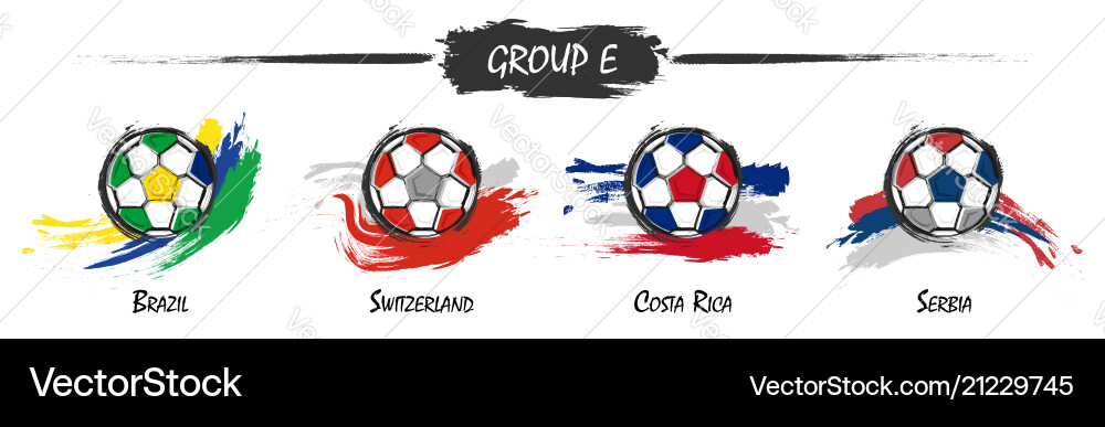 Set of football or soccer national team group e vector image