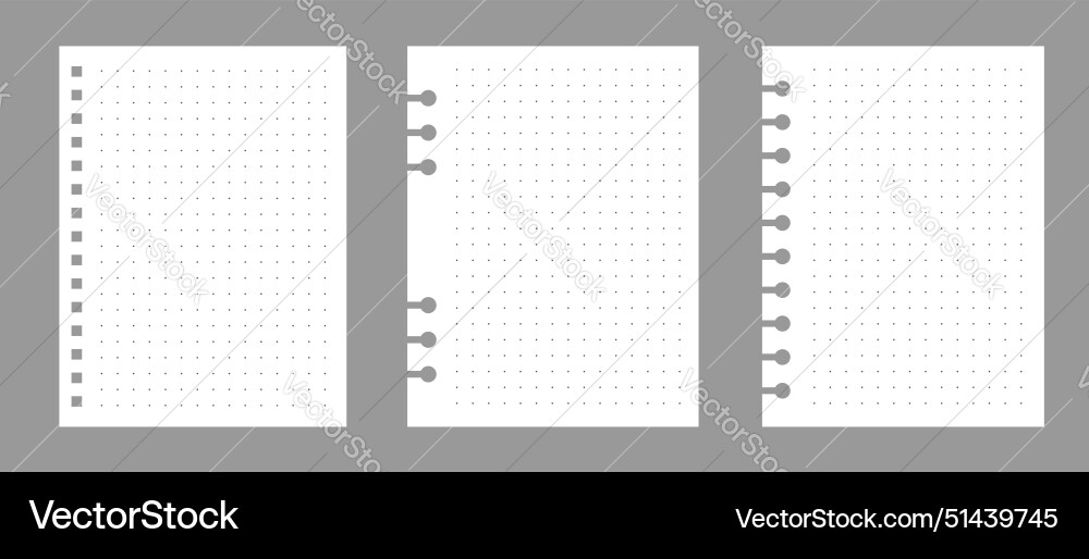 Set of notebook sheets isolated on gray background vector image