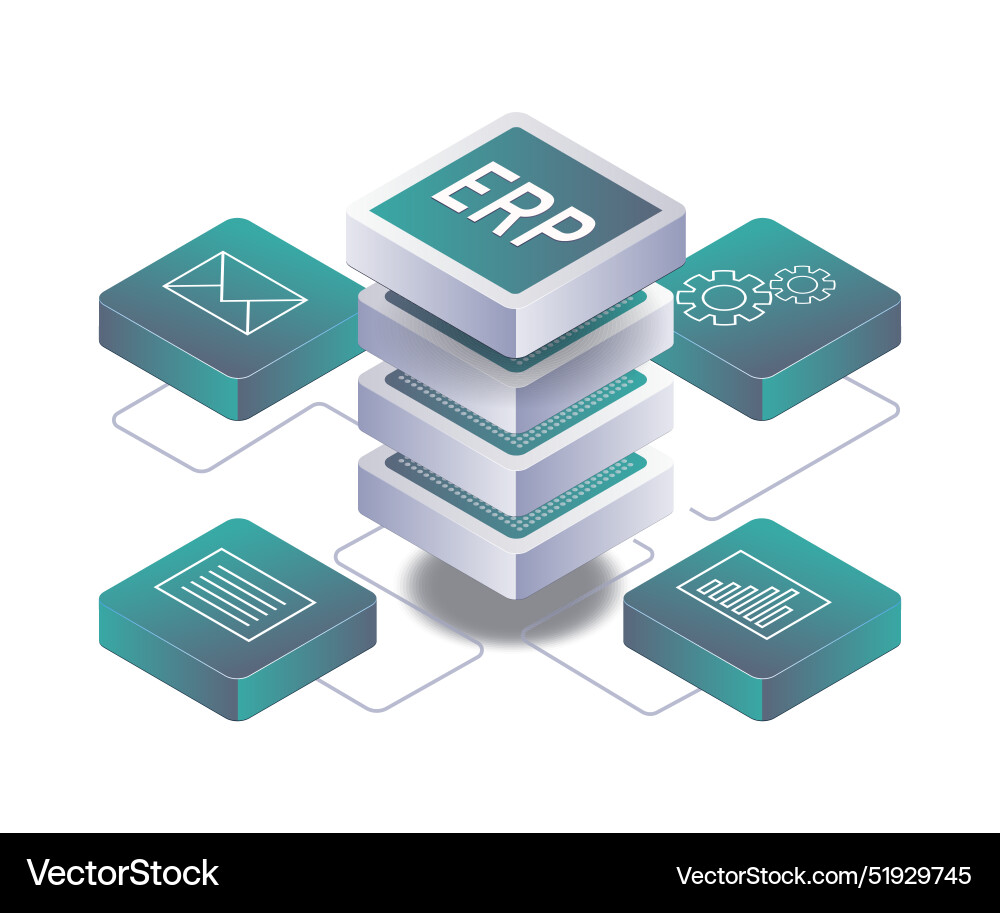 Strategic growth of erp database server networks Strategic growth of erp database server networks vector image