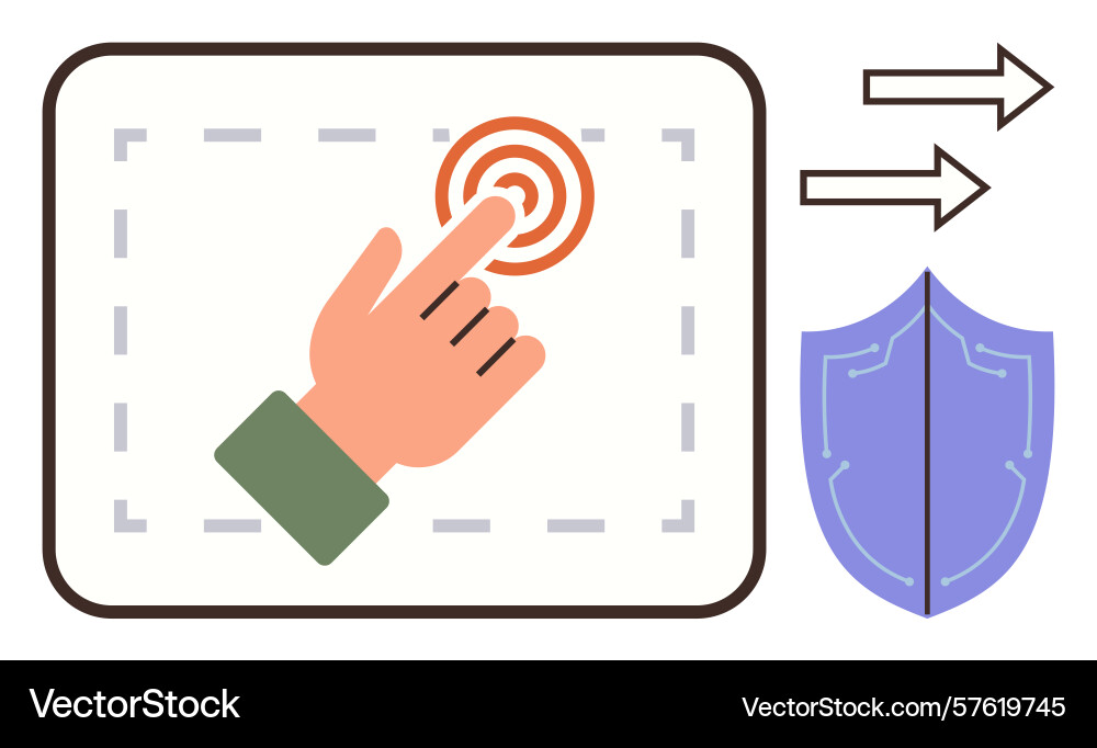 User interaction with touchscreen secure data User interaction with touchscreen secure data vector image