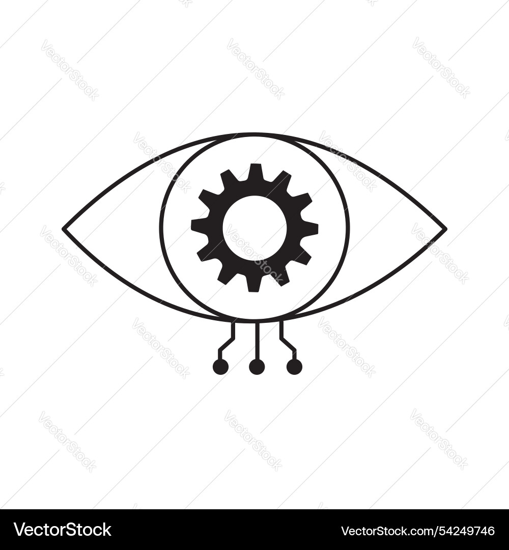 Ai-powered visual recognition eye icon design Ai-powered visual recognition eye icon design vector image