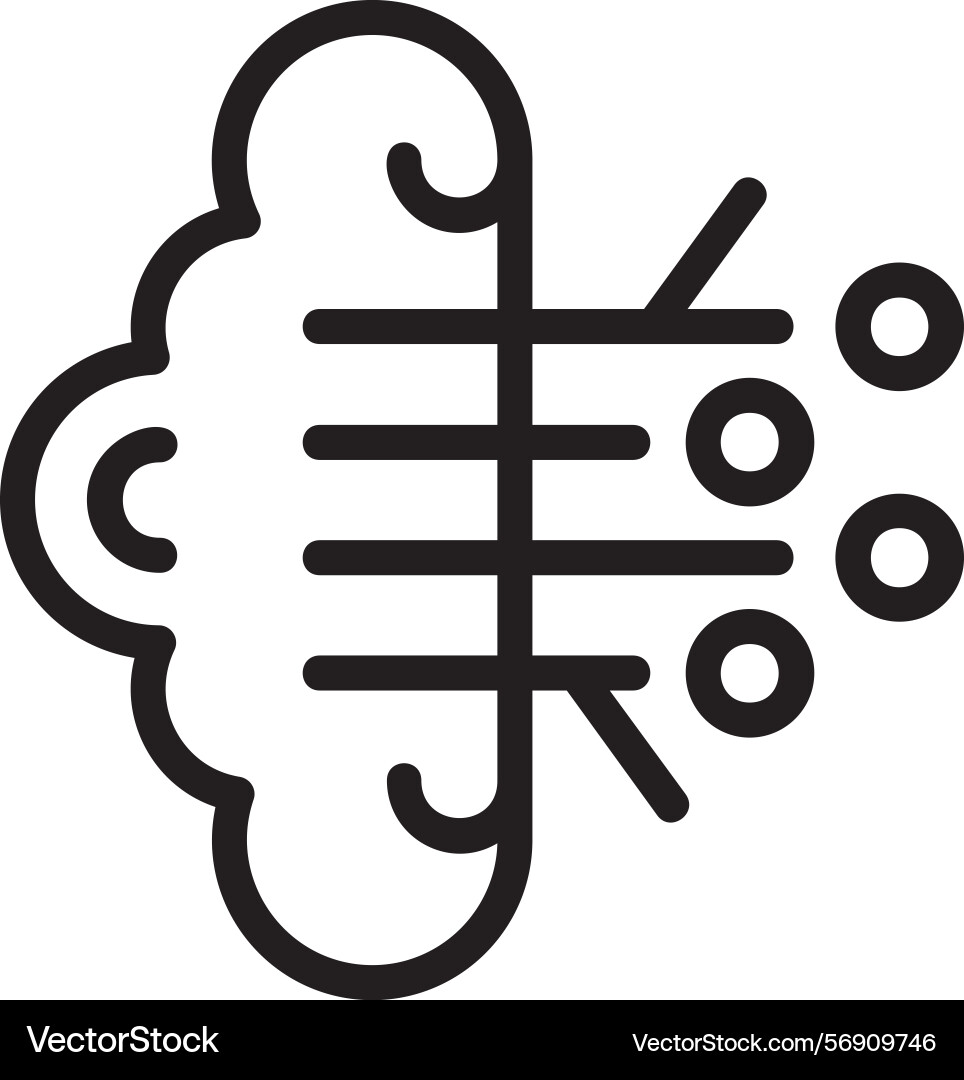Brain circuit linear style icon design vector image