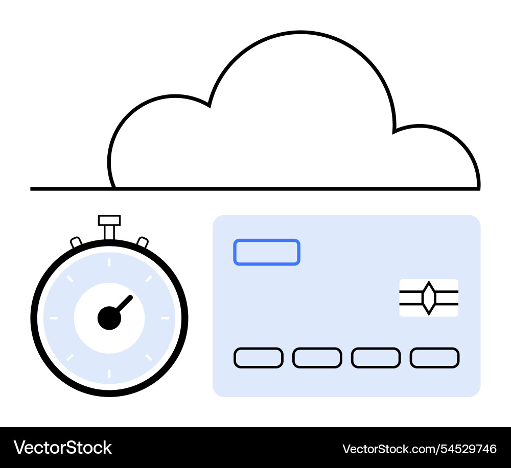 Cloud computing services with timed billing Cloud computing services with timed billing vector image