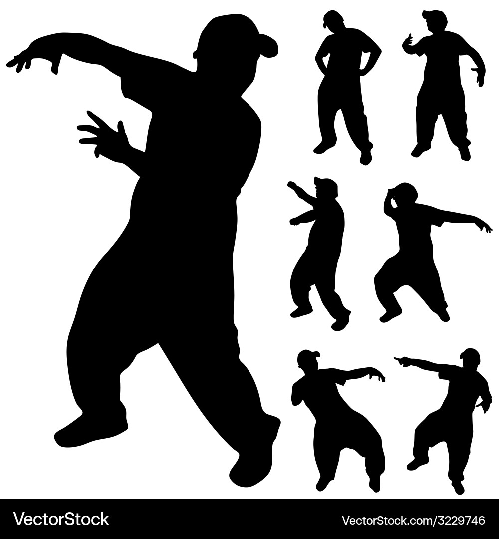 Hip Hop Dancer Silhouette – Royalty-Free Vector | VectorStock, image size:1000x1080