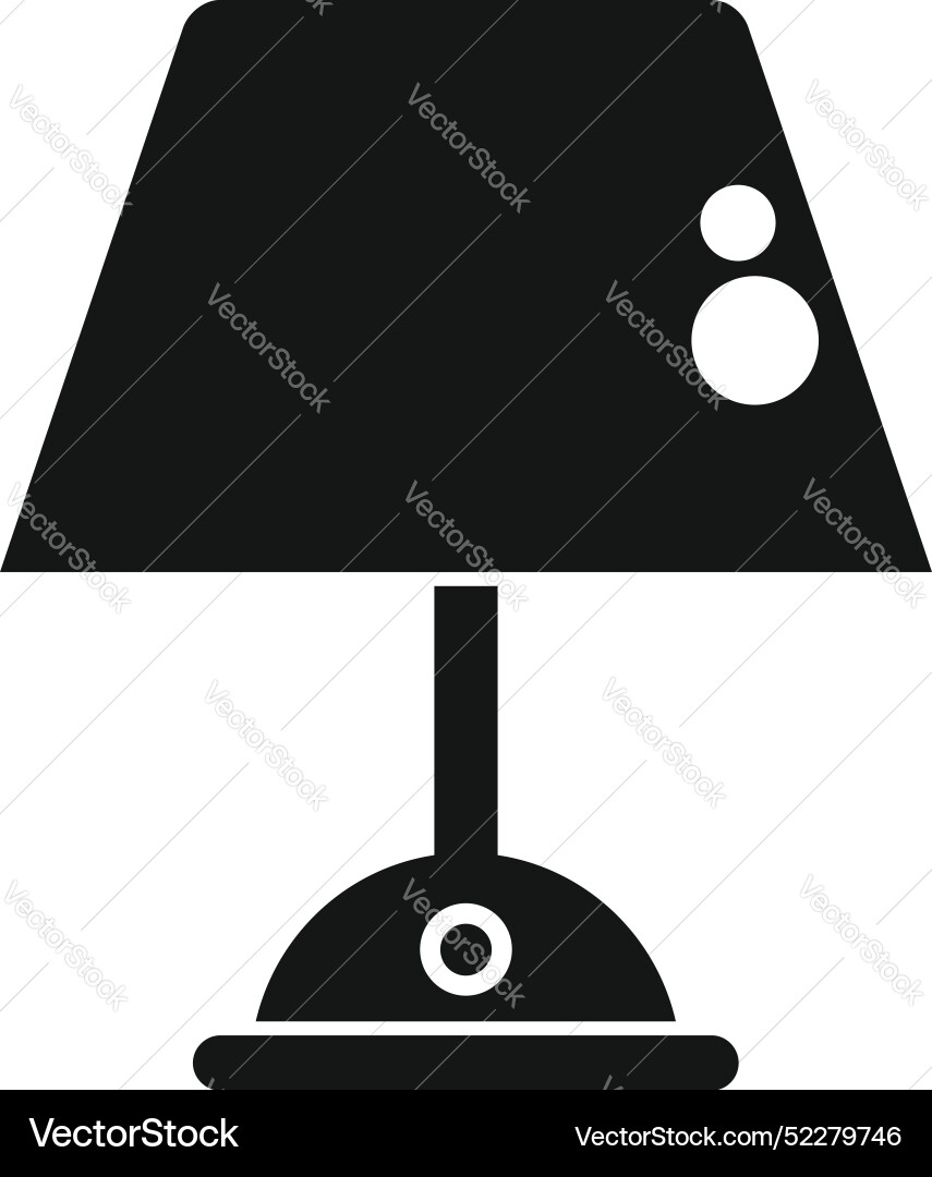 Modern table lamp with switch button silhouette Modern table lamp with switch button silhouette vector image