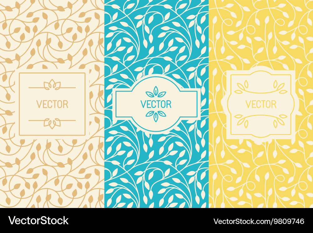Set of design elements borders and frames seamless vector image
