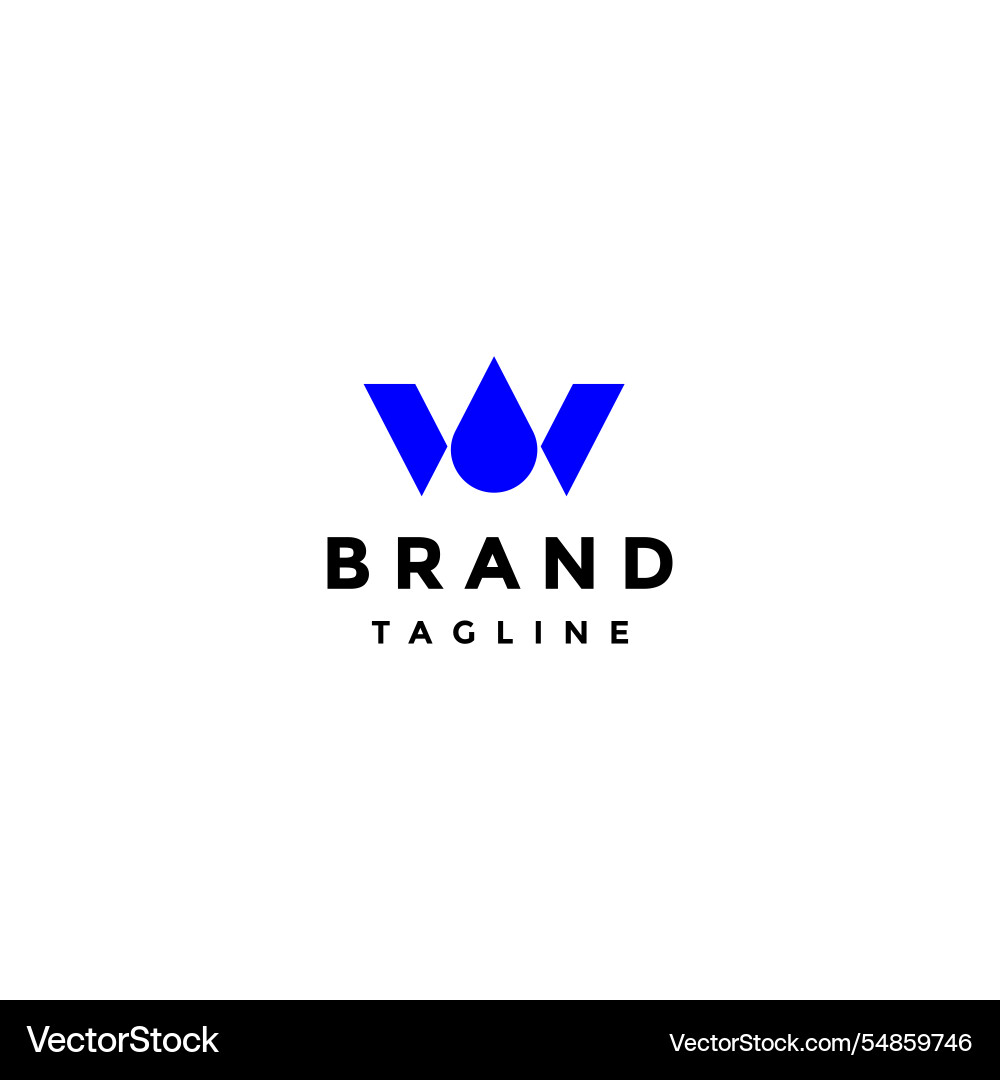 Simple water initial w letter logo design Vector Image