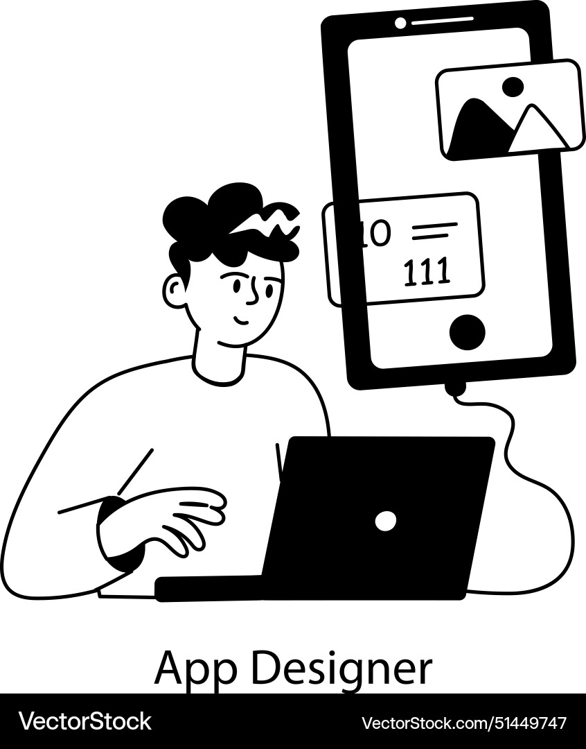 App designer Royalty Free Vector Image - VectorStock