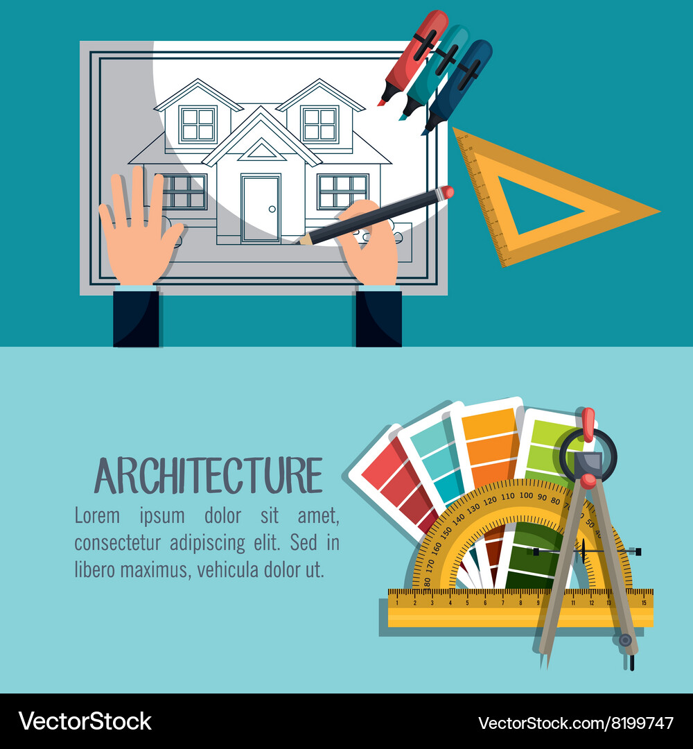 Architecture project design Vector Image