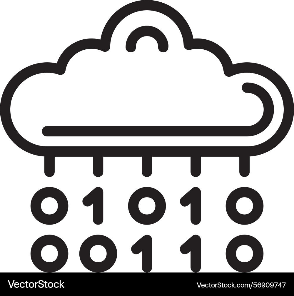 Binary code linear style icon design vector image