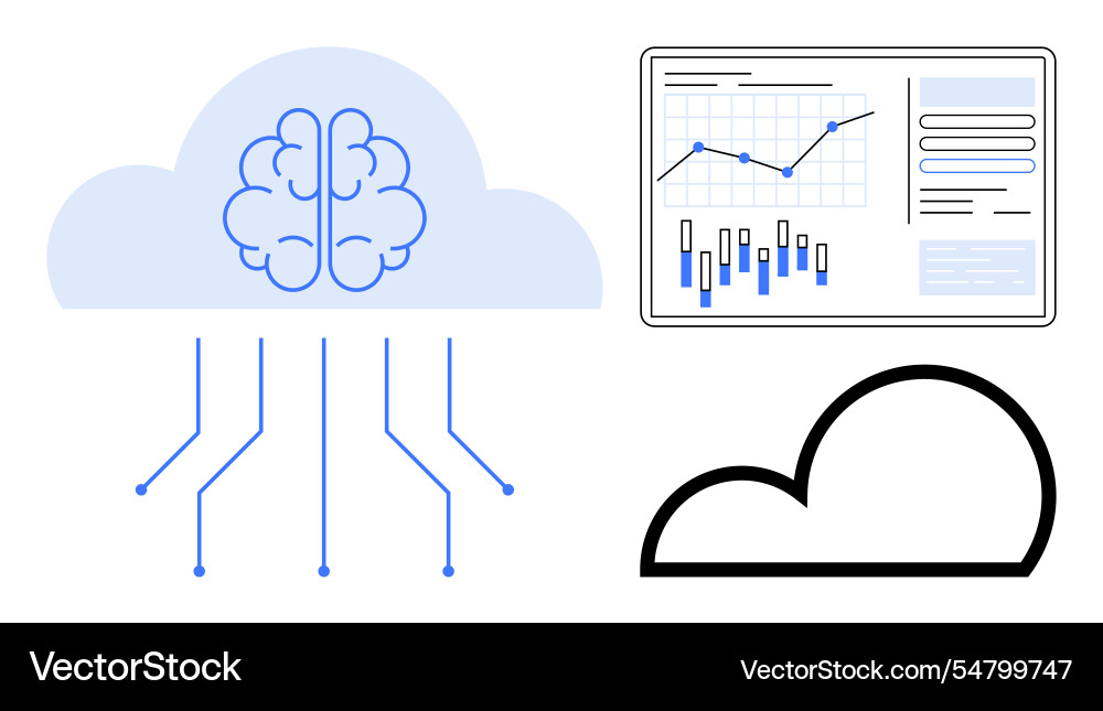 Cloud computing and artificial intelligence Cloud computing and artificial intelligence vector image