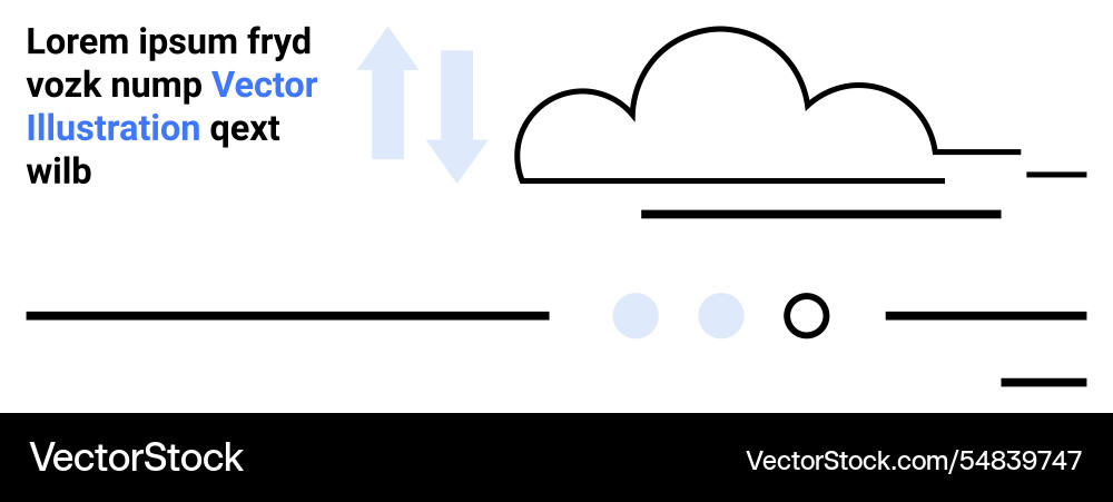 Cloud outline with text arrows and lines Vector Image