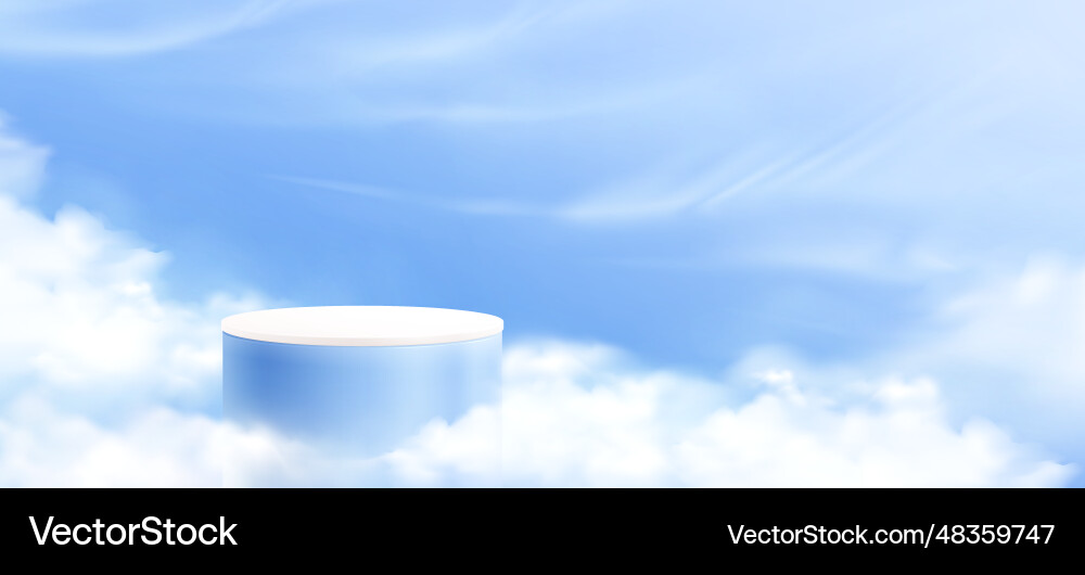 Cloud Podium - Dreamy Sky Vector Image
