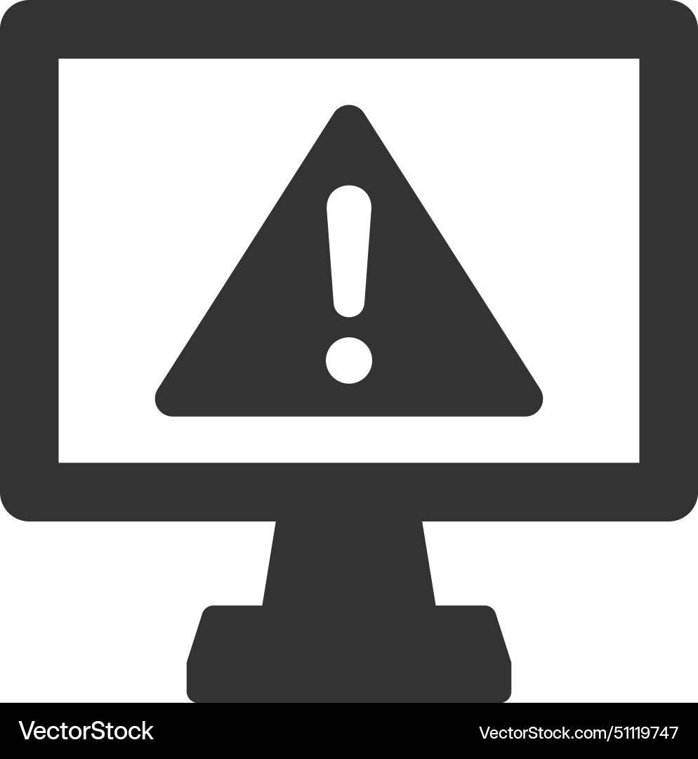 Computer warning icon Vector Image