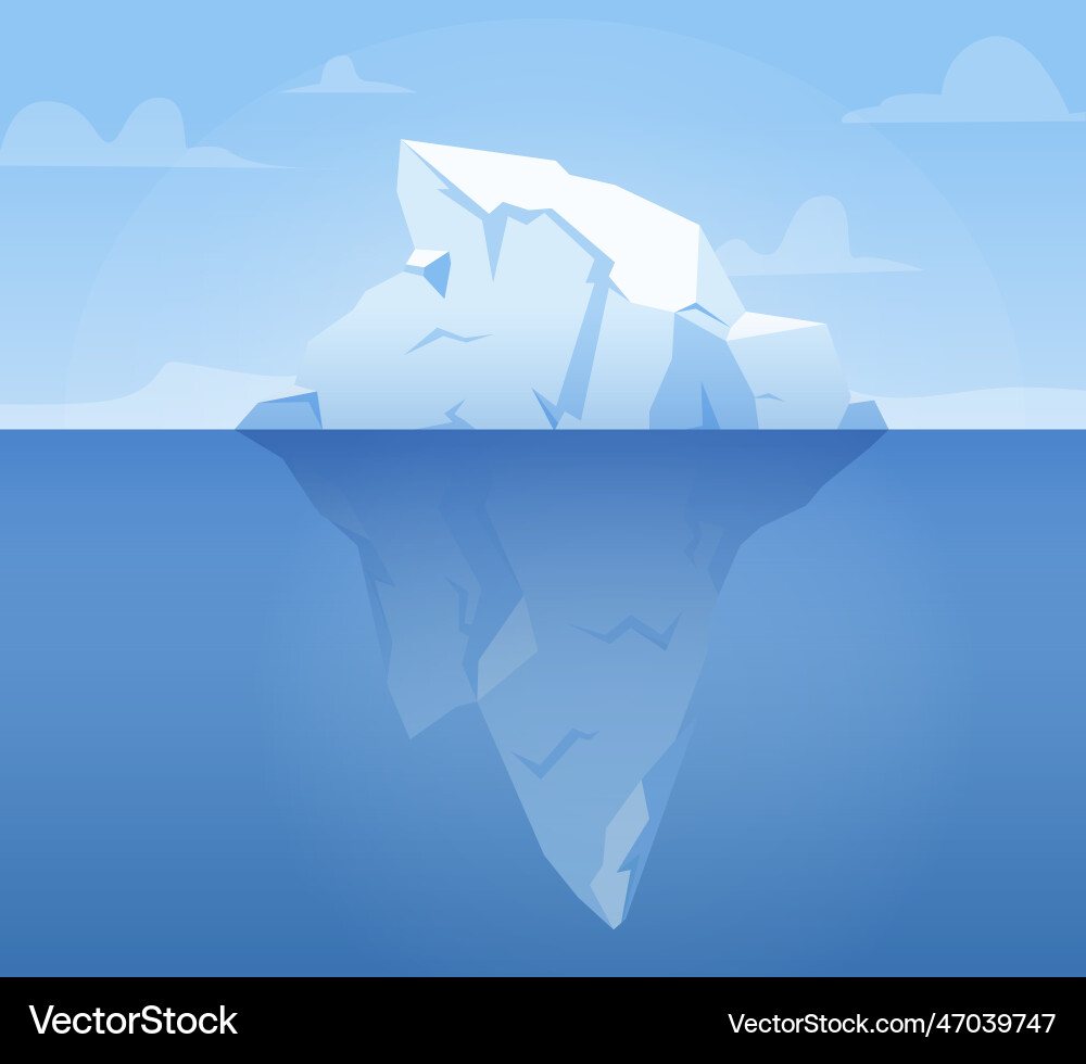 Floating iceberg huge glacier above and under Floating iceberg huge glacier above and under vector image