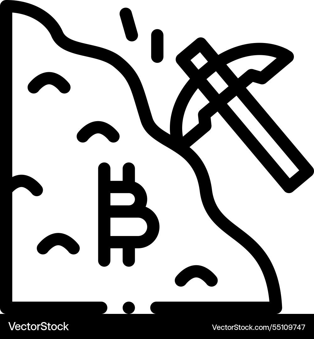 Mining icon thin linear style design isolated Mining icon thin linear style design isolated vector image