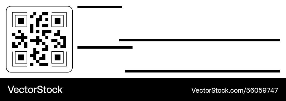 Qr code with aligned lines representing vector image