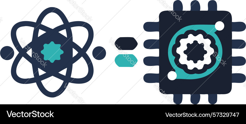 Quantum computing and advanced technology design vector image