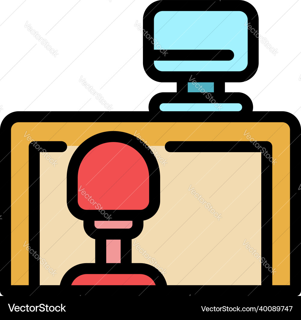 Quiet spaces desktop computer icon color outline Quiet spaces desktop computer icon color outline vector image