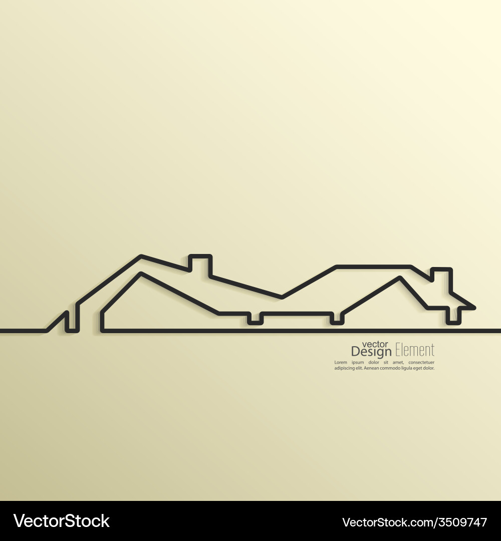 Ribbon in the form of house with shadow and space Vector Image