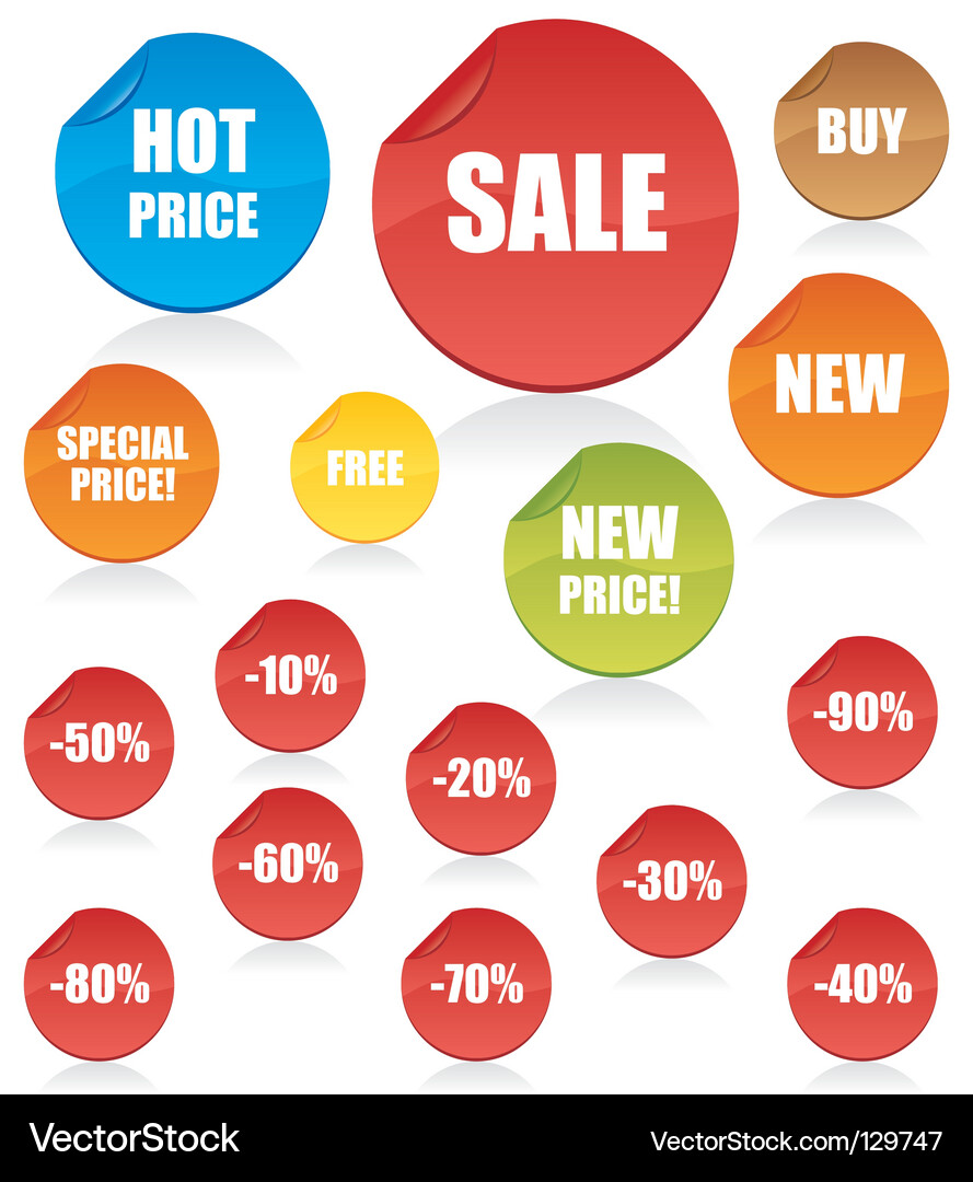Set of color labels Vector Image