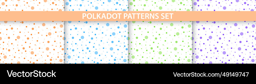 Set of seamless dotted colorful patterns Set of seamless dotted colorful patterns vector image