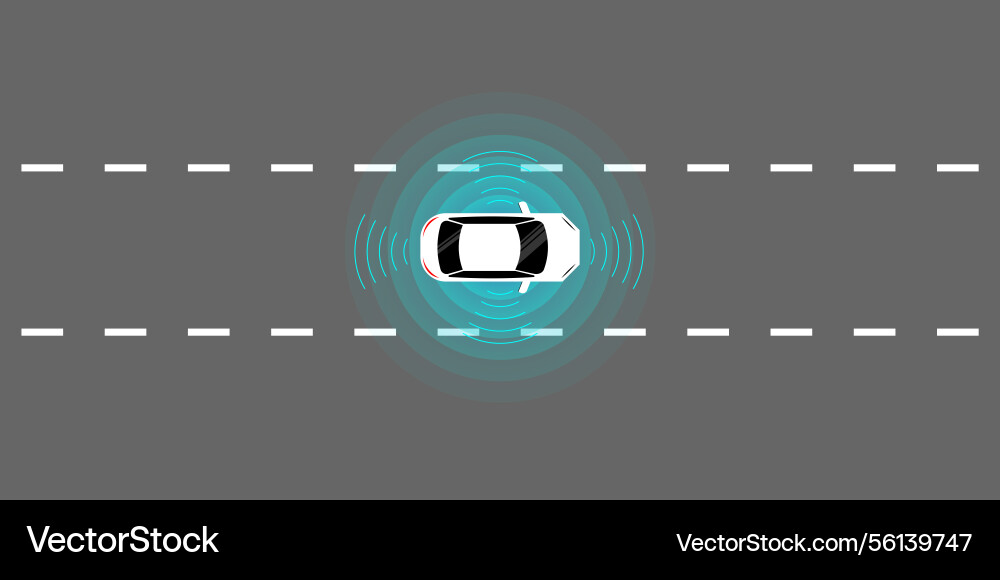 Smart car with remote sensing and sensor system Smart car with remote sensing and sensor system Vector Image