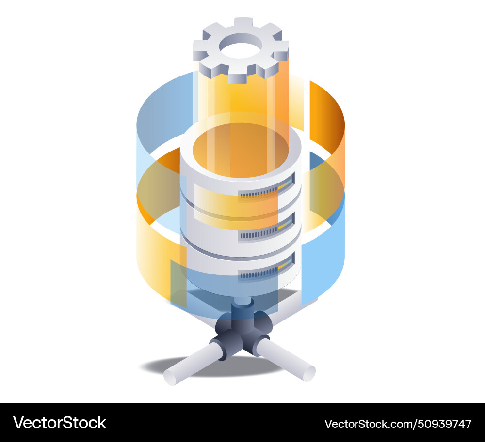 System database blank screen flat isometric 3d System database blank screen flat isometric 3d vector image