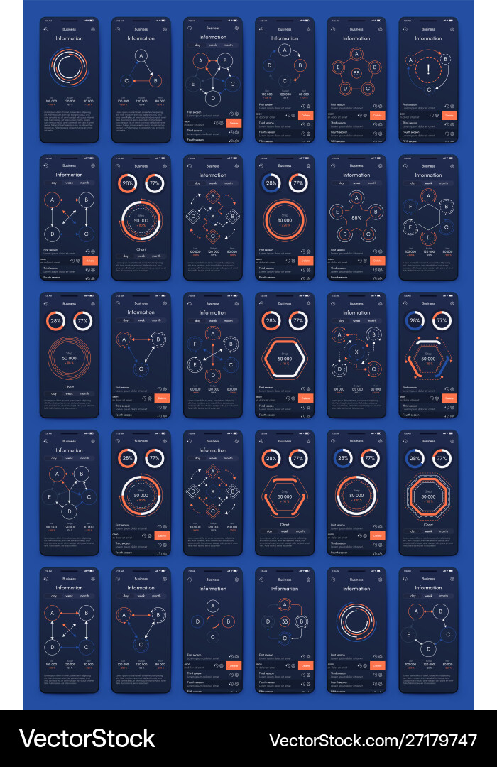 Verschiedene ui ux gui-Bildschirme und flache Web-Symbole Verschiedene ui ux gui-Bildschirme und flache Web-Symbole vektorbild