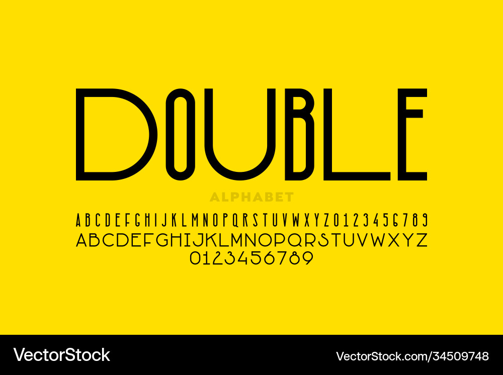 Bold Sans Serif Font Set Royalty Free Vector Image
