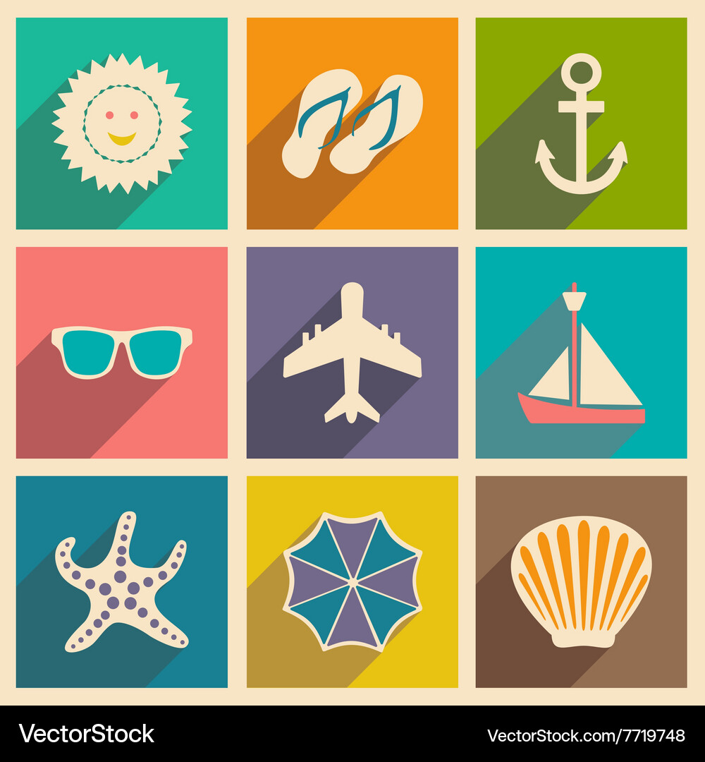 Flat with shadow concept and mobile application Vector Image