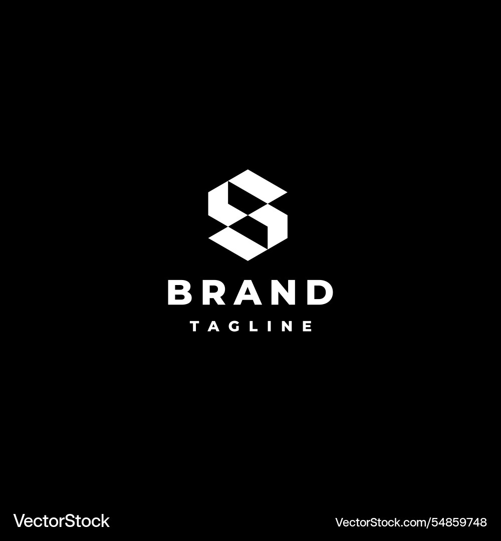 Geometric hexagon letter s arrow up down logo Geometric hexagon letter s arrow up down logo vector image