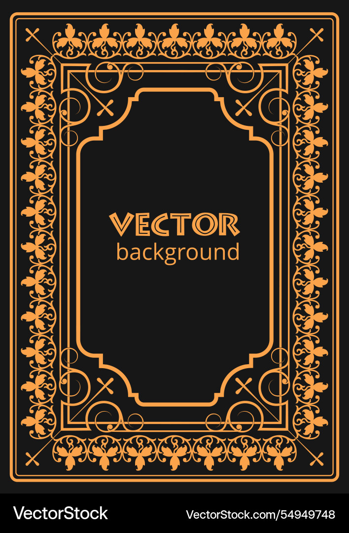 Gold ornament on dark background can be used Vector Image